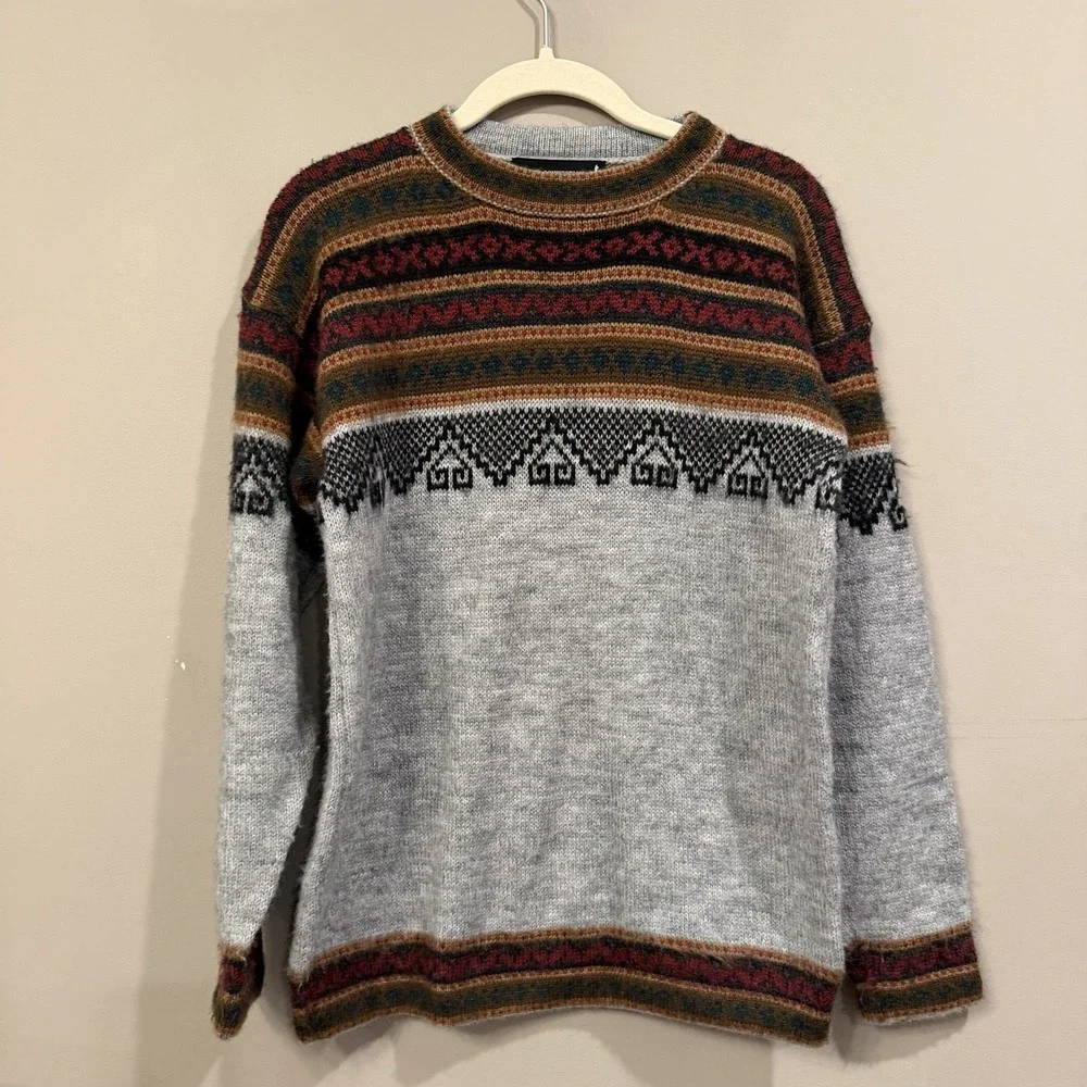 Alpaca Collection Aztec Southwestern Sweater Medium Festival Fall